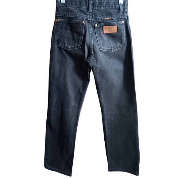 25x28 Vintage Wrangler Black Denim Relic Distress Fade Mexico Cowboy Jeans - Picture 1 of 7